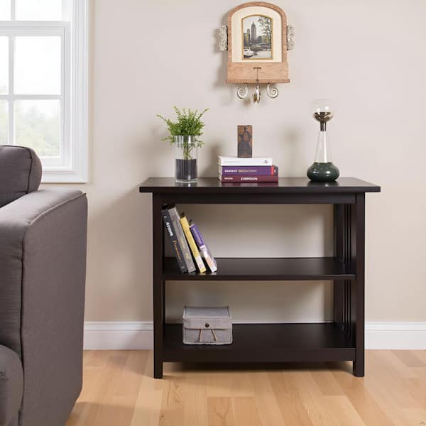 Alaterre Furniture Mission 24 in. Espresso Wood 2-shelf Etagere