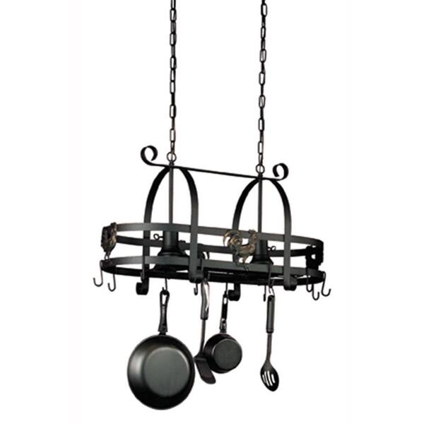 ARTCRAFT 16.5 in. 2-Light Ebony Black Pot Rack