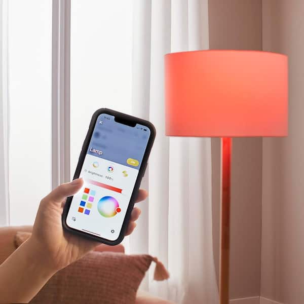 60-Watt Equivalent Smart G25 Clear Color Changing CEC LED Light Bulb with Voice Control Powered by Hubspace (4-Pack)