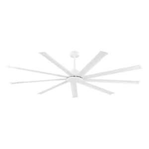 84 in. 9 Blades Indoor Ceiling Fan in White with Remote