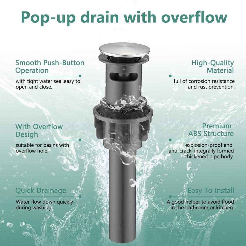 Brushed Nickel Single Handle Bathroom Faucet with Pull-Out Sprayer