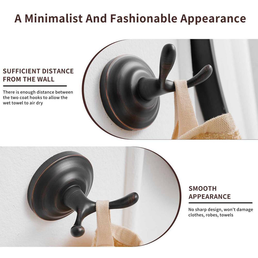 Oil Rubbed Bronze Traditional Zinc Bathroom Double Hook