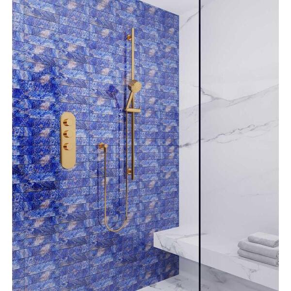 Carnelian 3 in. x 12 in. Glossy Cobalt Blue Glass Subway Wall and Floor Tile (5 sq. ft./case) (20-pack)