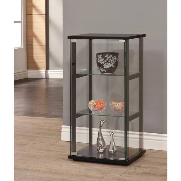 Coaster® Black/Clear 5-Shelf Glass Curio Cabinet