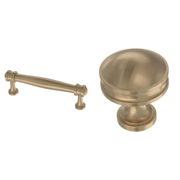 Charmaine 3-3/4 in. (96 mm) Pull and 1-1/8 in. (28 mm) Knob Combo, Classic Champagne Bronze