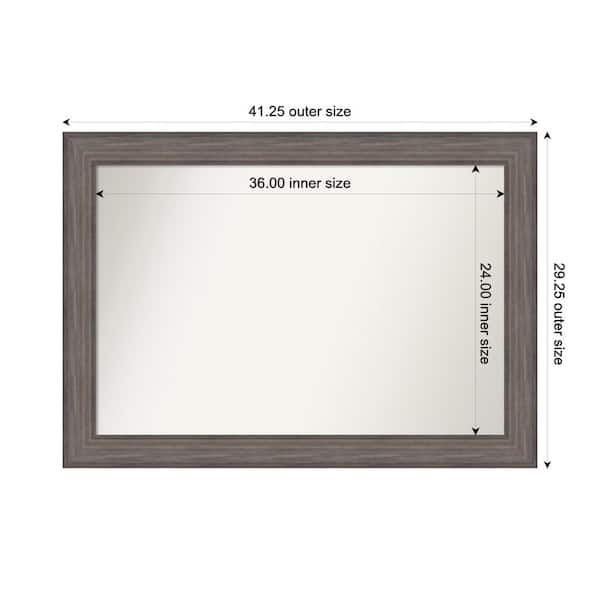 Amanti Art Country Barnwood 41.25 in. W. x 29.25 in. Custom Non-Beveled Wood Framed Bathroom Vanity Wall Mirror