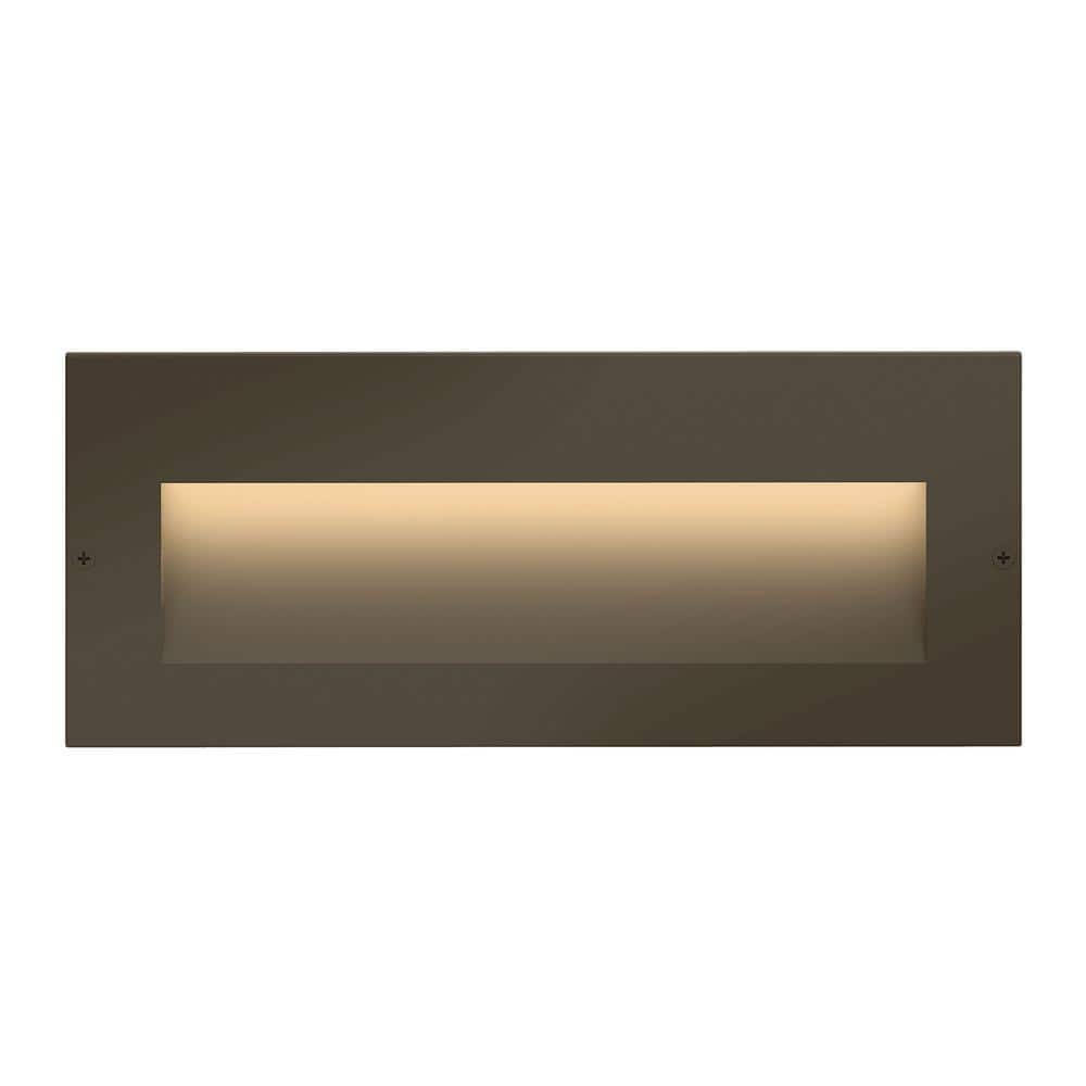 Bronze 8" LED Step Light with Etched Glass