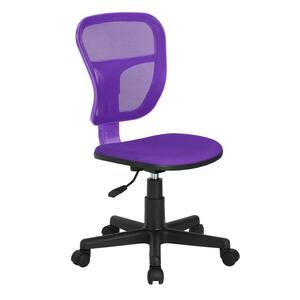 Flying Black Mesh Mid Adjustable Height Purple Armrest Office Chair