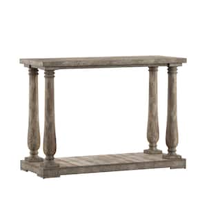 Light Distressed Natural Baluster Reclaimed Wood Sofa Table
