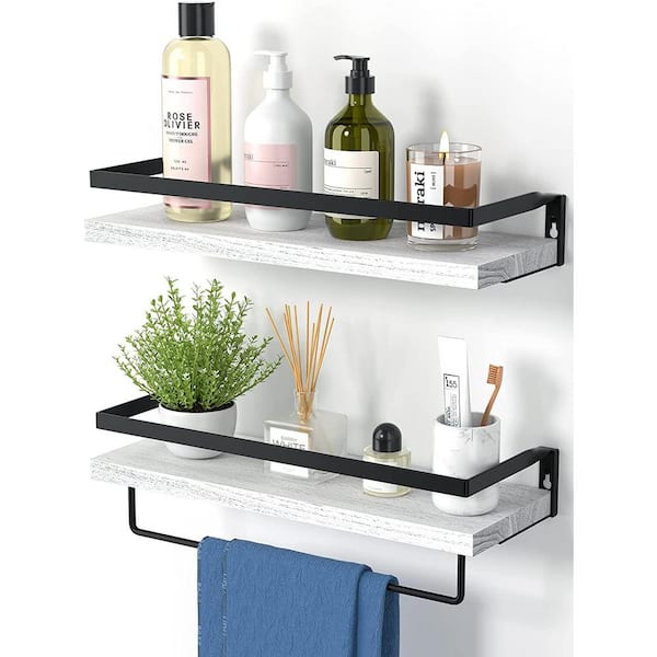 Clear Acrylic Double shelf Floating Wall Mounted shelves space saving shelf  Spice Rack office unit mounting organizer