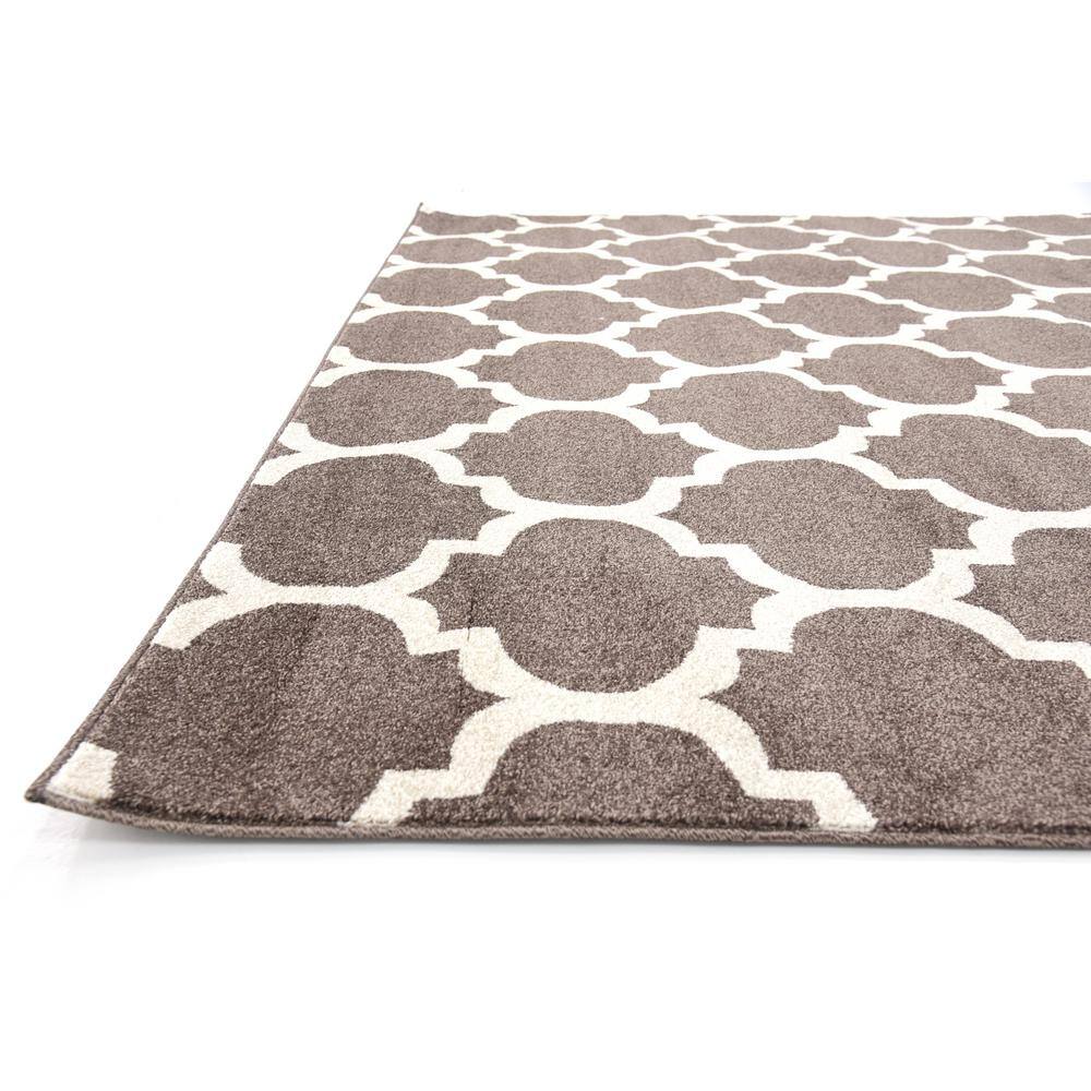 Elegant Brown Trellis 8' x 10' Rectangular Easy-Care Rug