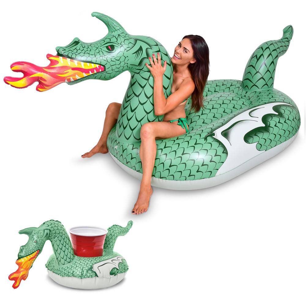 Giant Inflatable 103" Golden Dragon Pool Float Heavy Duty Durable & Lightweight 