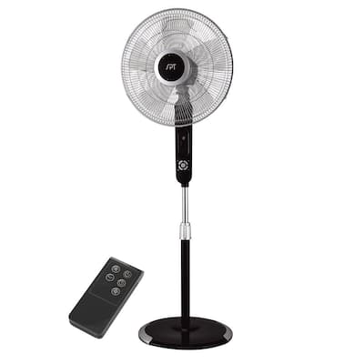 BLACK+DECKER B & D, 18, 3 Speed, Stand Alone Floor Fan, Adjustable Height  With Remote in Black BFSR18B - The Home Depot