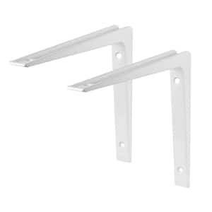 PURIST 9.8 in. White Aluminum Shelf Bracket Set of 2