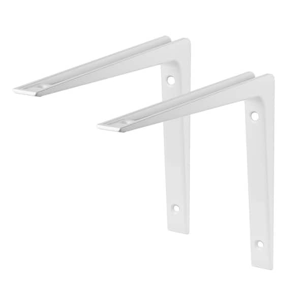 Dolle PURIST 9.8 in. White Aluminum Shelf Bracket Set of 2