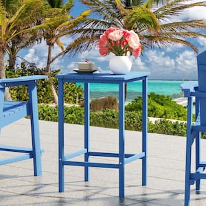 Edington Navy Blue Outdoor Patio Bar Table for Tall Adirondack Chairs