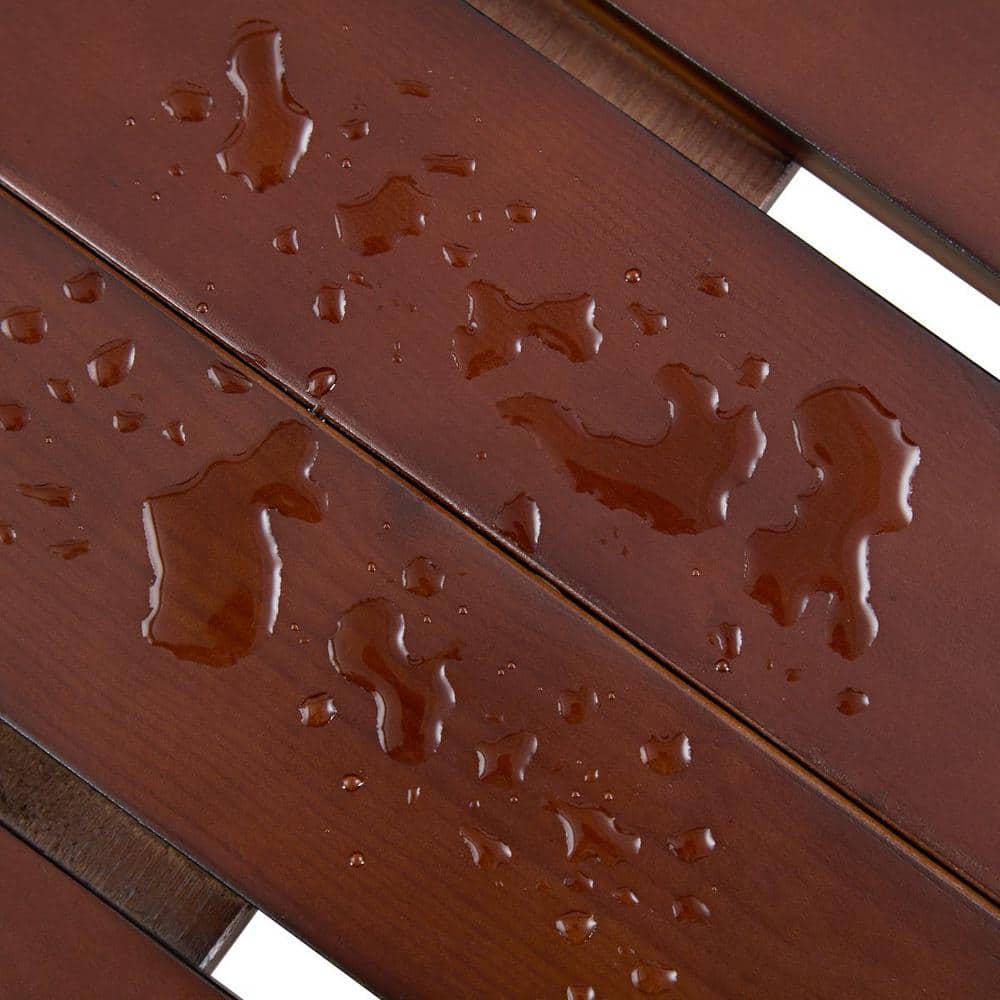 Brown Wood Round 8-Person Picnic Table with Built-in Benches and Umbrella Hole