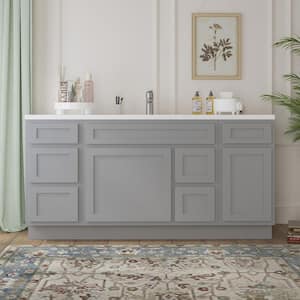 66 in. W x 21 in. D x 32.5 in. H Bath Vanity Cabinet without Top in Gray