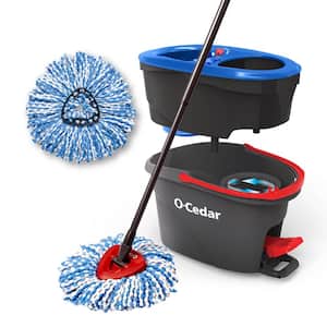 EasyWring RinseClean Microfiber Spin Mop with 2-Tank Bucket System and 1 Extra Mop Head Refill
