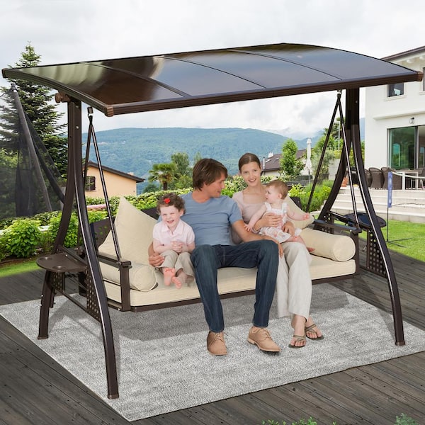 3 seat porch swing with canopy online