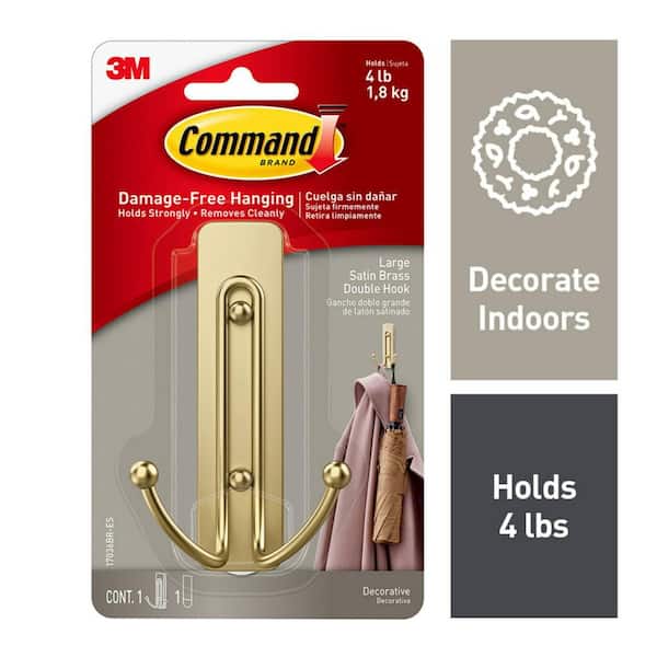  Command Large Crystal Hook, Holds up to 4 lb, 1 Wall Hook with  2 Command Strips, Damage Free Hanging on Walls, Doors, Cabinets, and Cloest  for Jewelry and Accessories : Home & Kitchen