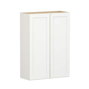 Shaker Full Overlay 30 in. W. x 12 in. D x 42 in. H Plywood Assembled Wall Kitchen Cabinet in Linen White