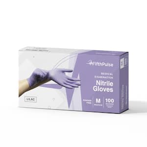 Medium Nitrile Exam Latex Free and Powder Free Gloves in Lilac - (Box of 100)