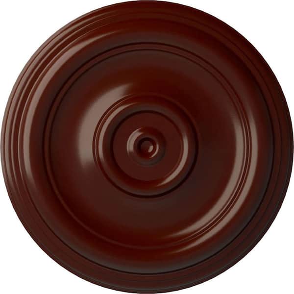 Ekena Millwork 12" x 1" Traditional Urethane Ceiling Medallion (Fits Canopies upto 2-3/4"), Brushed Mahogany