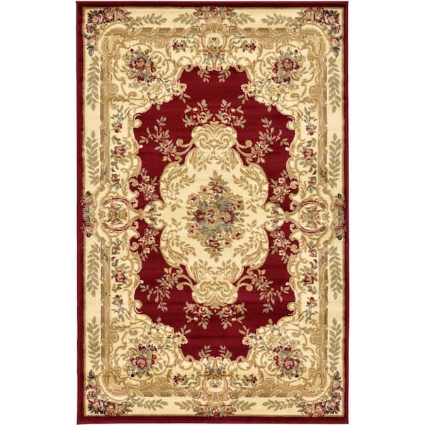 Unique Loom Versailles Leon Red 5' 0 x 8' 0 Area Rug
