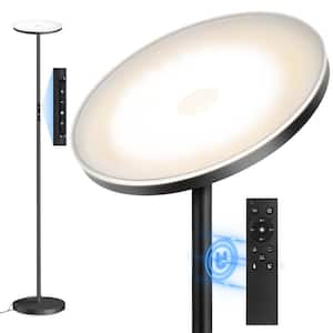 71 in. Black LED Torchiere Floor Lamp