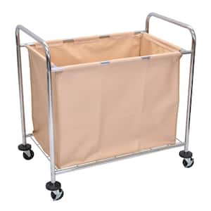 HL Steel Frame and Canvas Bag Laundry Cart with Wheels