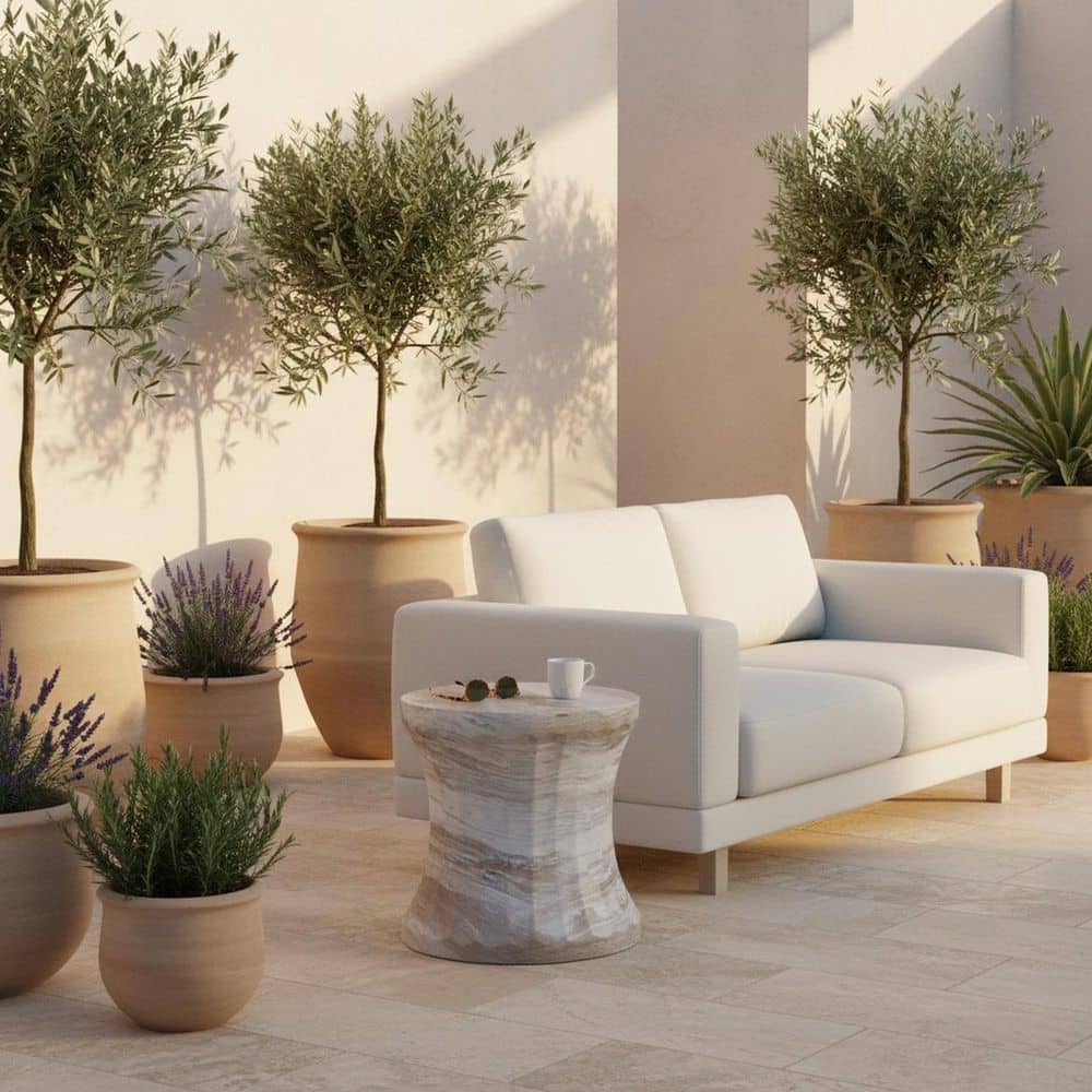 Terralune Indoor Outdoor Side Table  in Oasis Concrete Finish price history on PriceWatchPro