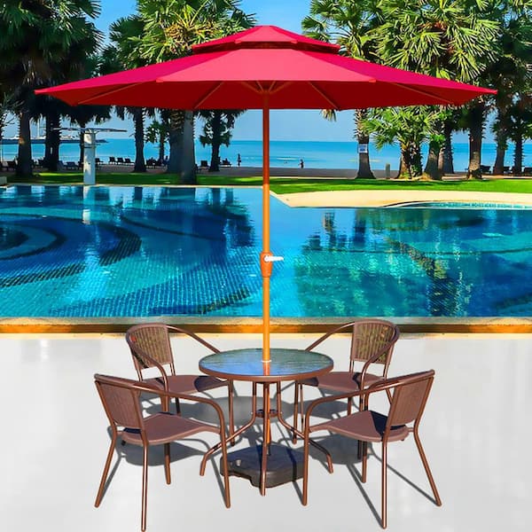east end patio 8.2 ft gazebo umbrella 8-ribs Canopy Replacement for Lyon 9FT Anti rust powder coated Salomon S/Lab Shift² MN Collection:sling Color:Matte White / Sun Platinum Mirror