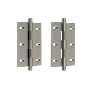 3 in. x 2 in. Satin Nickel Brass Solid Extruded Loose Pin Mortise Cabinet Hinge (1-Pair)