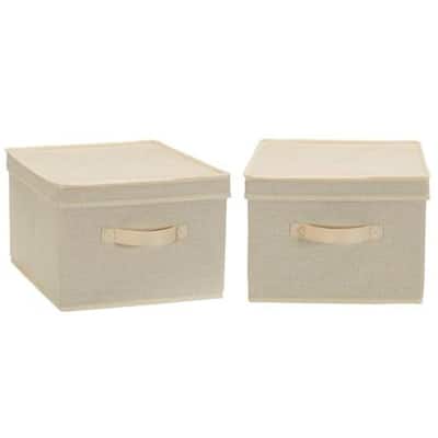 5 Gal. Large Storage Box, Cream Linen, 2-Piece