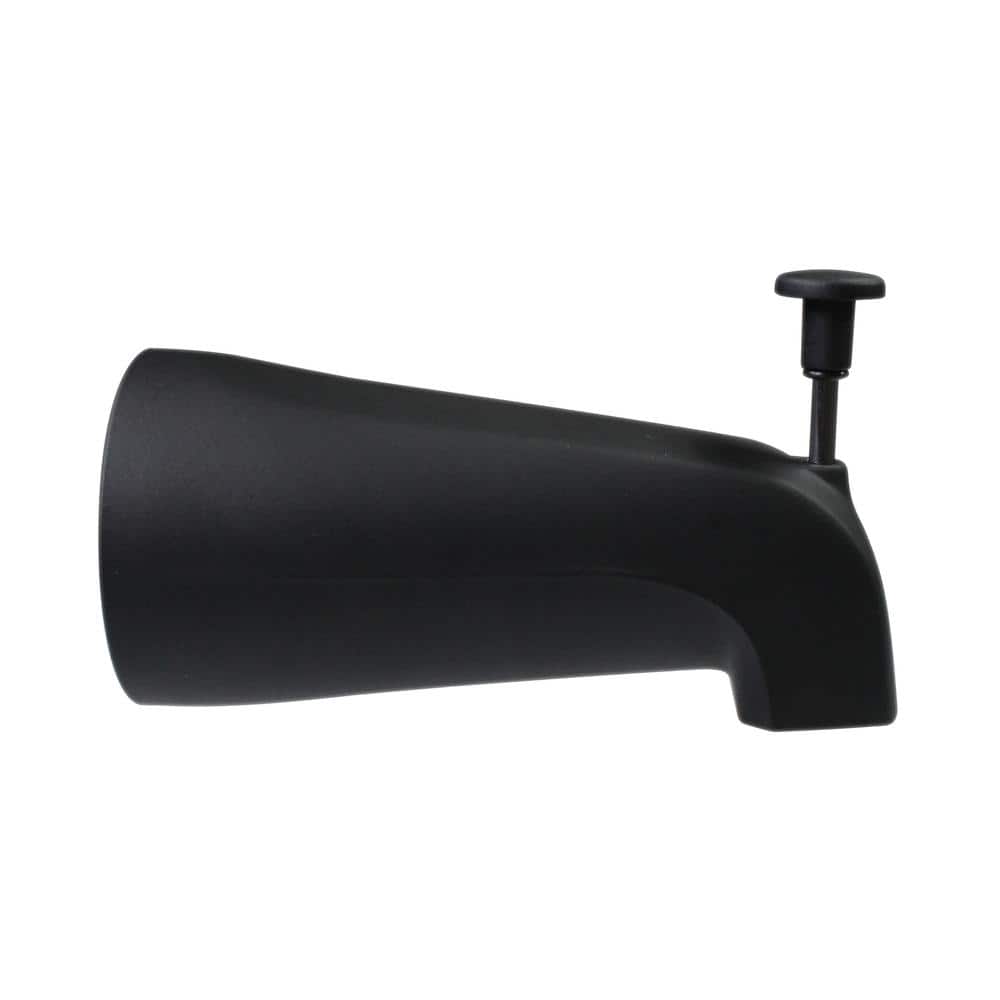 Matte Black Wall Mounted Tub Spout with Diverter