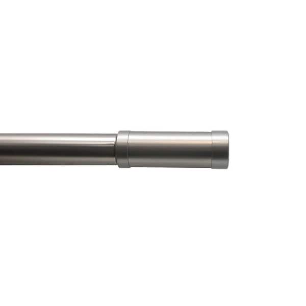 Home Decorators Collection 36 in. - 72 in. 1 in. Modern Cylinder Single Rod Set in Brushed Nickel