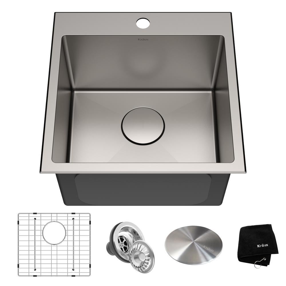 18" Satin Stainless Steel Drop-In Single Bowl Kitchen Sink