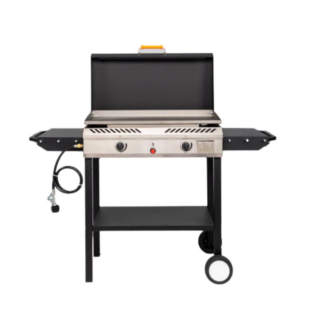 2-in-1 150,000 BTU Gas Propane Stove and Griddle Combo with Side Shelves and Wheel