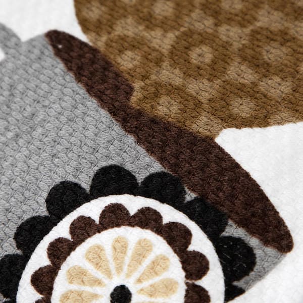 Brown Kitchen Tea Towels with Soft Classic Check Pattern