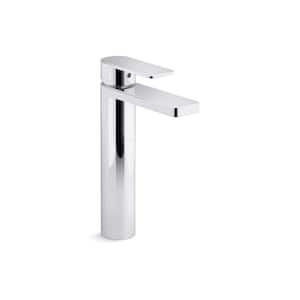 Parallel Tall Single-Handle Single Hole 0.5 GPM Bathroom Sink Faucet in Vibrant Brushed Moderne Brass