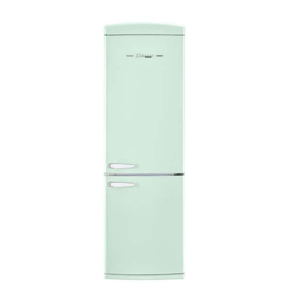 Classic Retro 23.8 in 11.7 cu. ft. Frost Free Retro Bottom Freezer Refrigerator in Summer Mint Green, ENERGY STAR