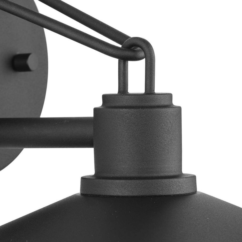 Textured Black Steel Industrial Outdoor Wall Lantern