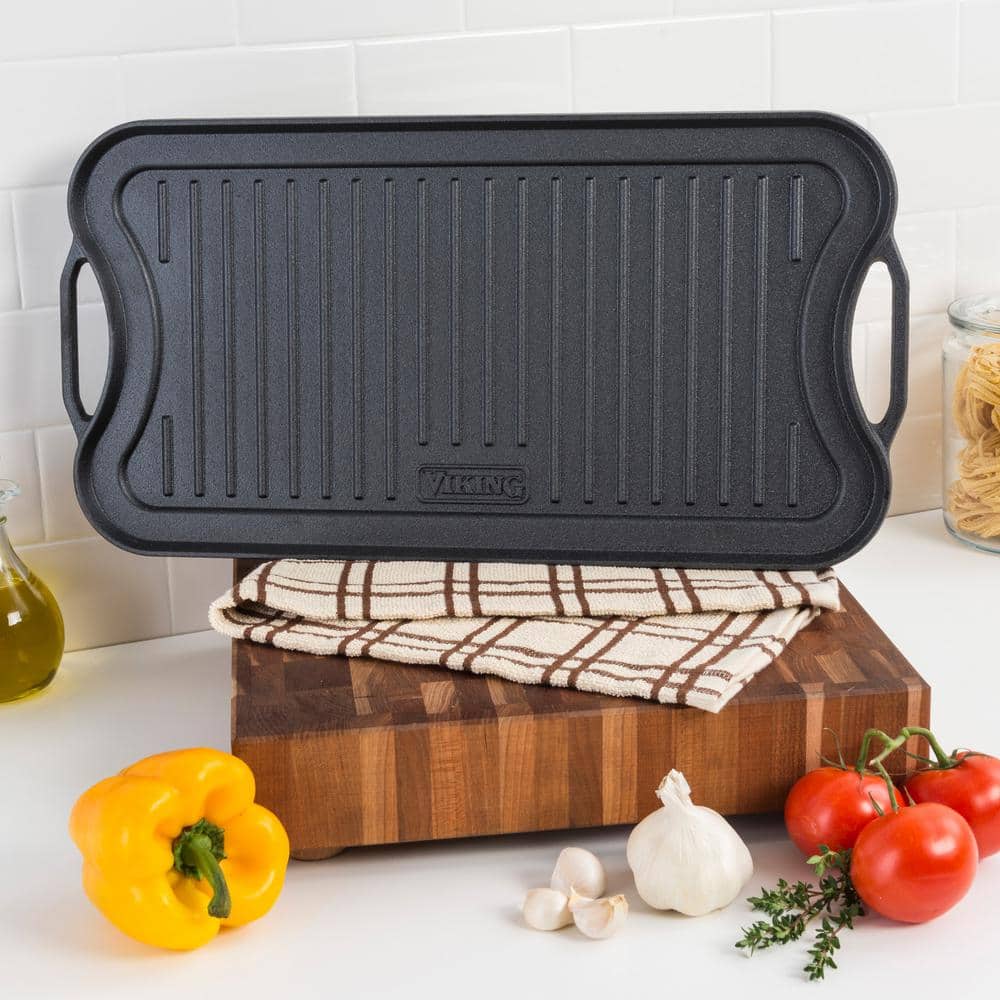 Viking 20-Inch Black Cast Iron Reversible Grill Griddle