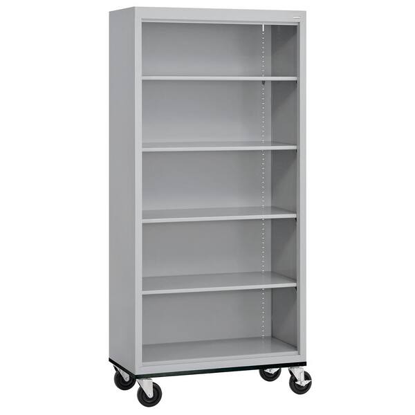 Sandusky Metal 5 Shelf Cart Bookcase, Sandusky Black Steel Bookcases