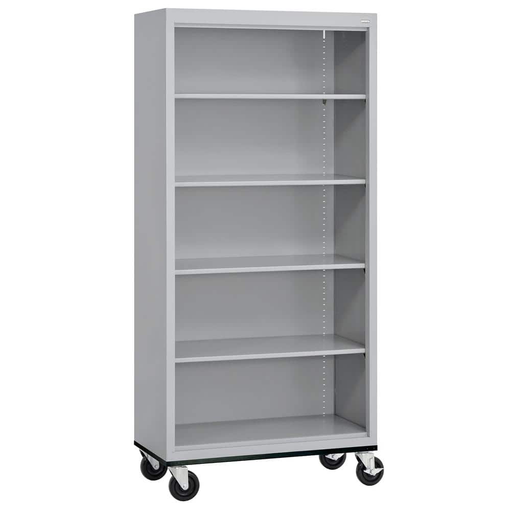 Sandusky Metal 5-shelf Cart Bookcase with Adjustable Shelves in Dove Gray (78 in.), Dove Grey -  BM40361872-05