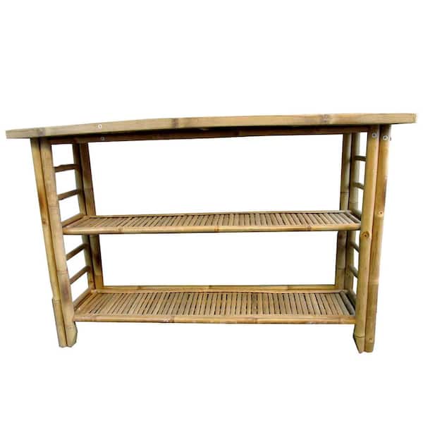 48 in. L x 15 in. W x 30 in. H Bamboo Natural Rectangular Wood Table