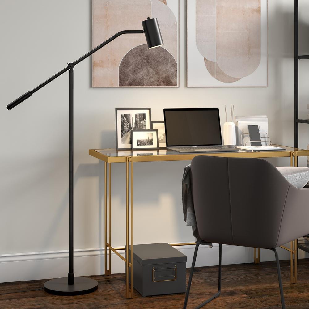 Willis 60" Blackened Bronze Adjustable Pharmacy Floor Lamp