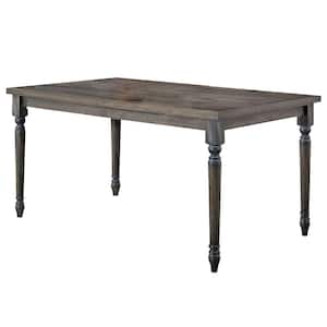 Wallace 59 in. Rectangle Weathered Gray Wood Top with Wood Frame (Seats 4)