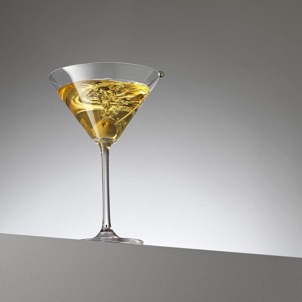 Olivia 8.4 oz Clear Crystal Martini Cocktail Glasses Set